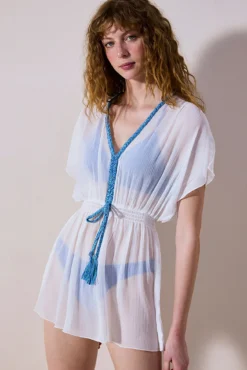 Vestido caftán blanco