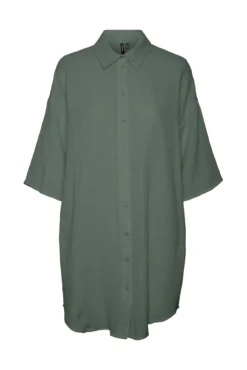 Vestido camisero con manga francesa