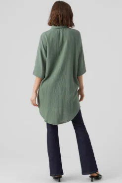 Vestido camisero con manga francesa