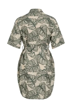 Vestido camisero corto con bordados