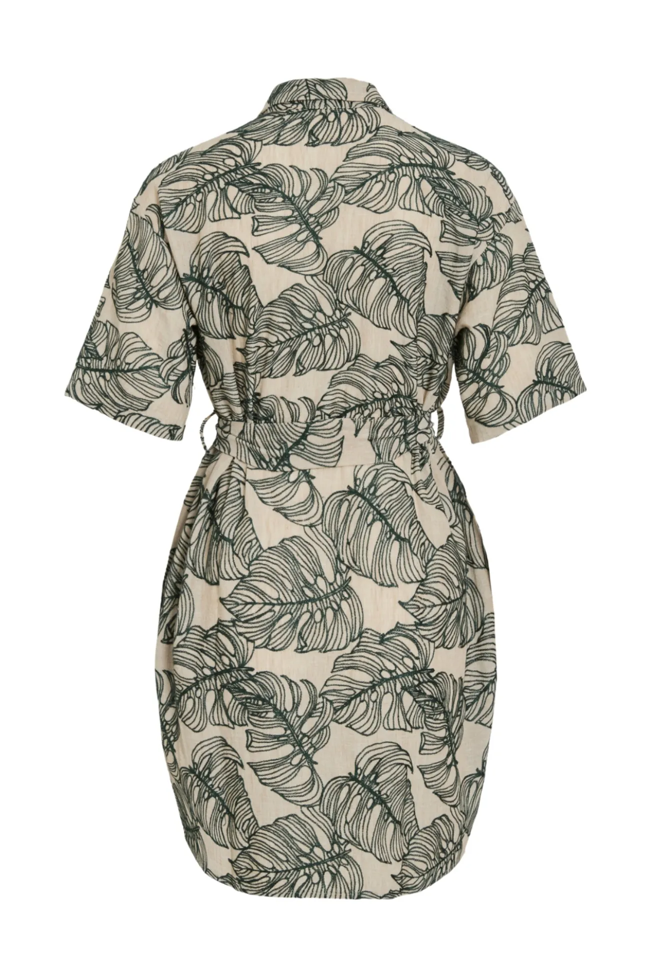 Vestido camisero corto con bordados