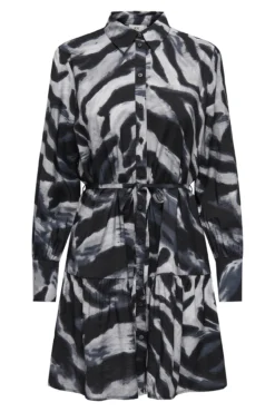 Vestido camisero de manga larga