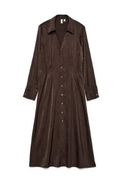 Vestido camisero efecto satinado