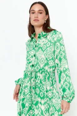 Vestido camisero manga larga