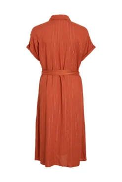 Vestido camisero midi con lúrex