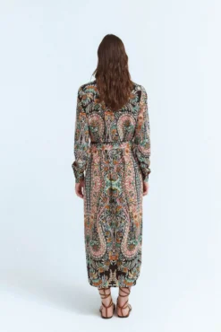 Vestido camisero midi estampado