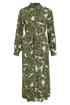 Vestido camisero midi estampado