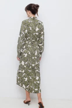 Vestido camisero midi estampado