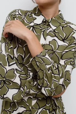 Vestido camisero midi estampado