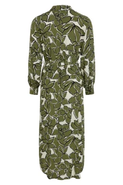 Vestido camisero midi estampado