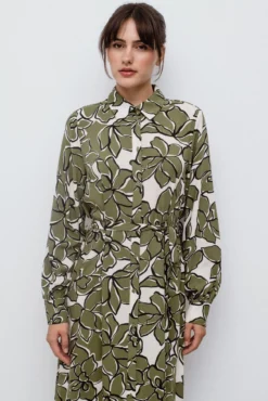 Vestido camisero midi estampado