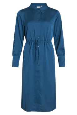 Vestido camisero satinado