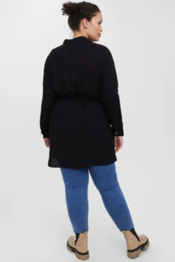 Vestido corto camisero talla grande