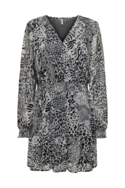 Vestido corto con estampado animal print