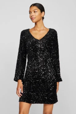 Vestido corto con lentejuelas