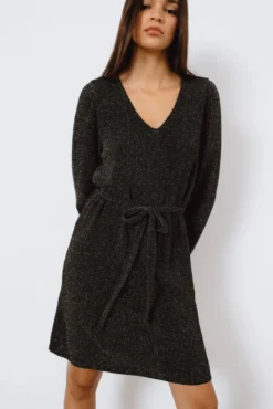 Vestido corto con lúrex