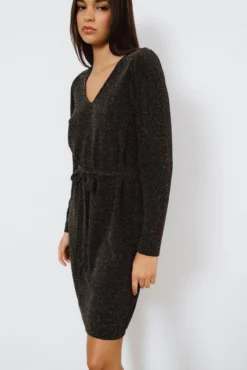 Vestido corto con lúrex