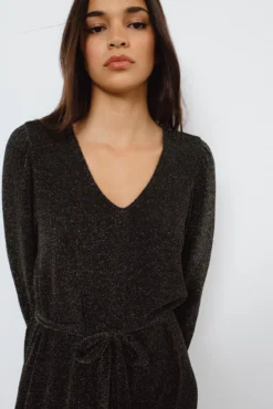 Vestido corto con lúrex