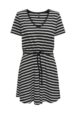 Vestido corto corte regular cuello en V