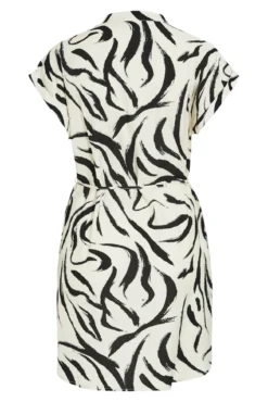 Vestido corto cuello mao con viscosa