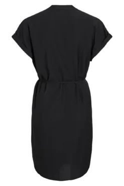 Vestido corto cuello mao con viscosa