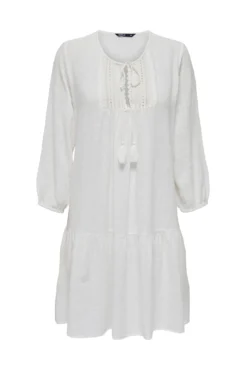 Vestido corto cuello redondo