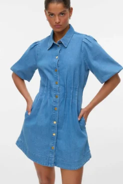 Vestido corto de algodón