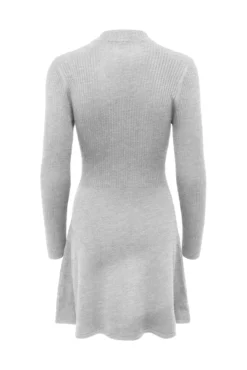 Vestido corto de canalé con vuelo
