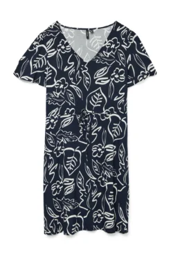 Vestido corto de cuello pico