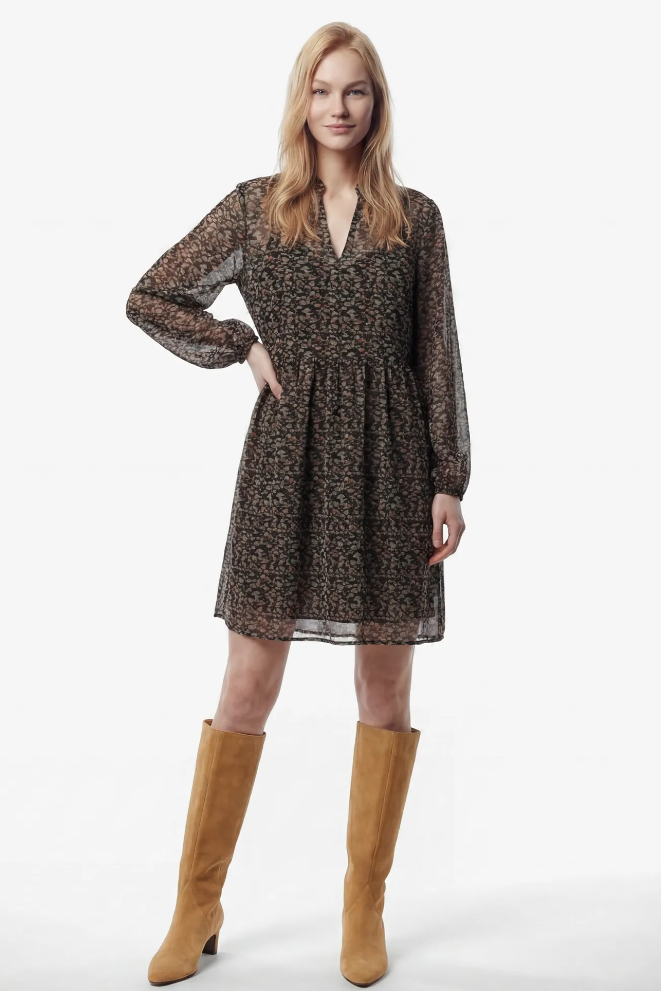 Vestido corto de gasa