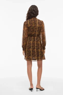 Vestido corto de gasa estampado