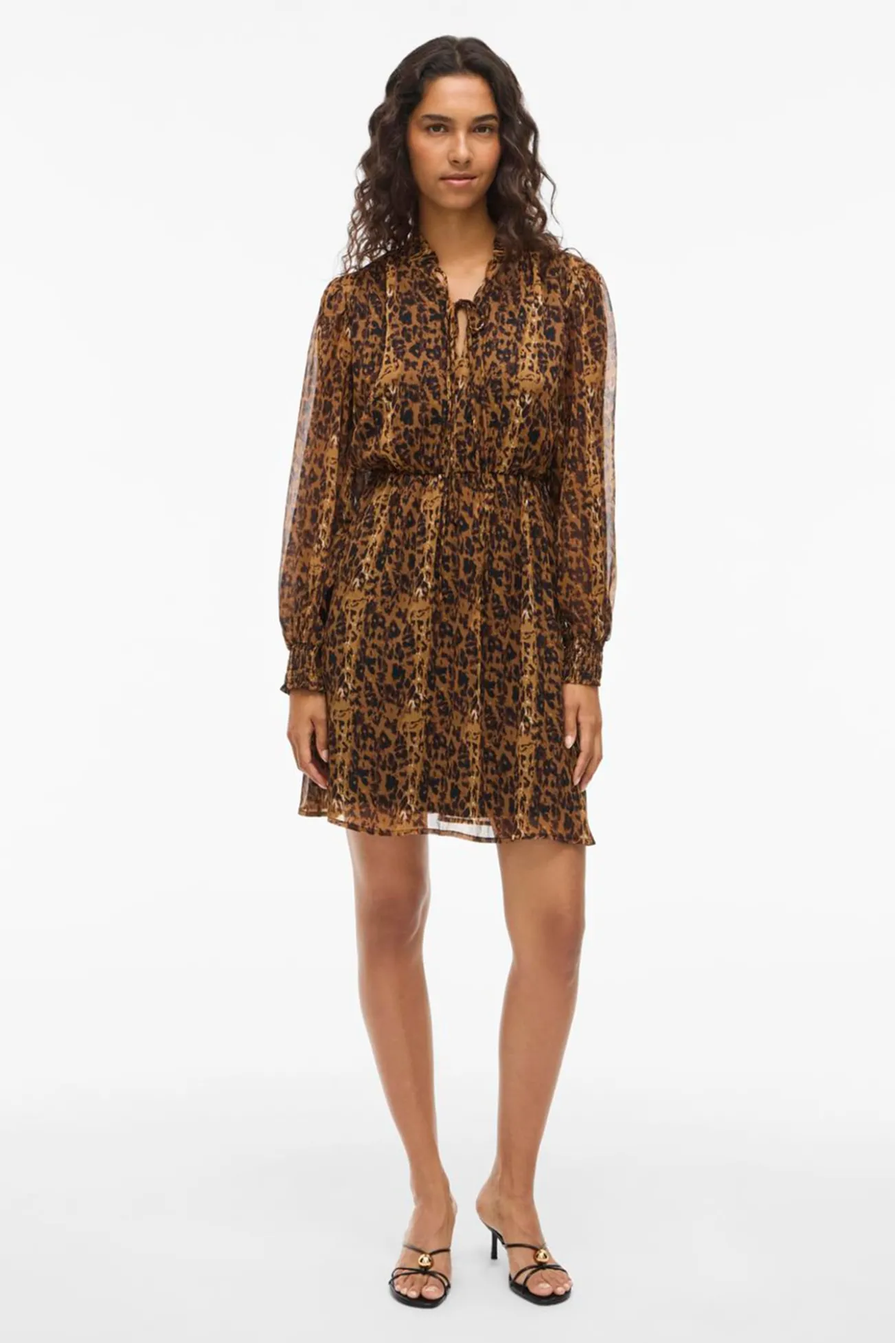 Vestido corto de gasa estampado