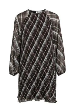 Vestido corto de gasa plisado