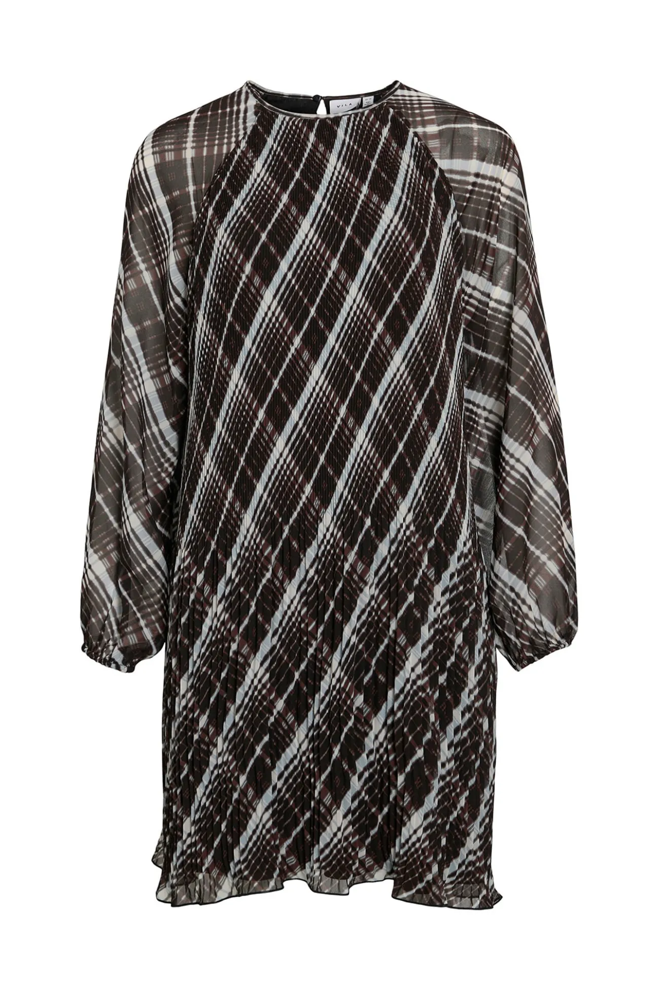 Vestido corto de gasa plisado
