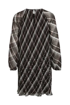 Vestido corto de gasa plisado
