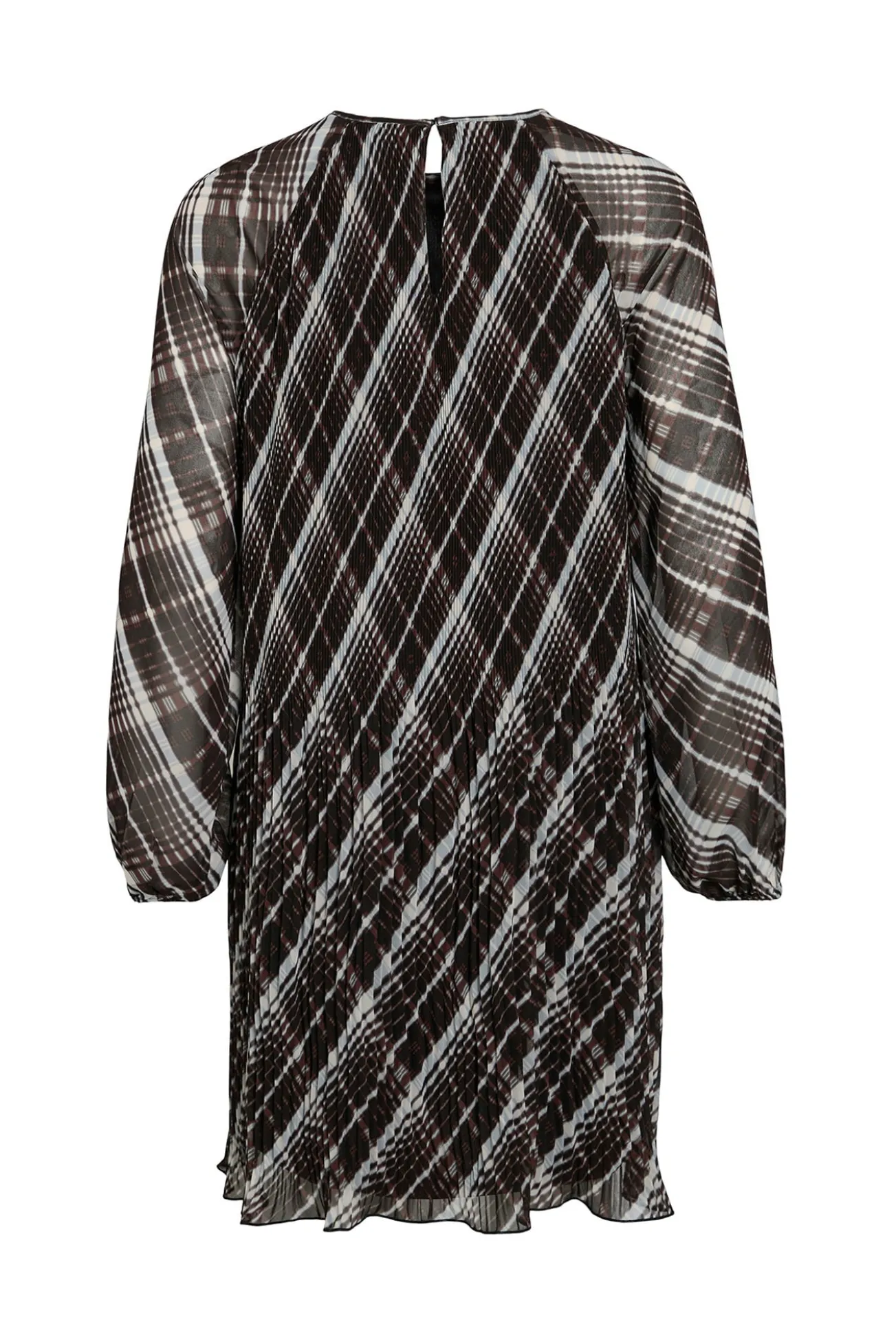 Vestido corto de gasa plisado