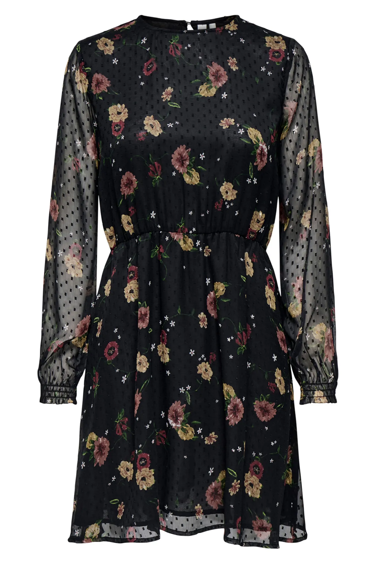 Vestido corto de gasa print floral