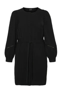 Vestido corto de manga abullonada talla grande