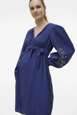 Vestido corto de manga larga maternity