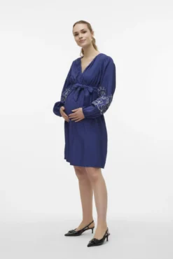 Vestido corto de manga larga maternity
