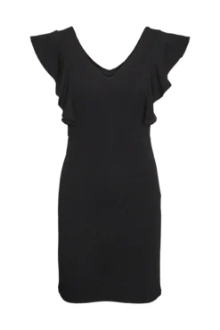 Vestido corto escote pico y corte en la cintura
