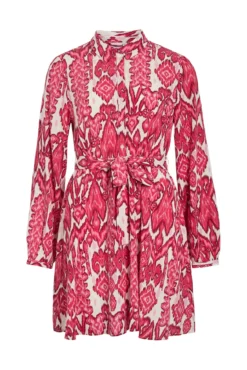 Vestido corto estampado de viscosa