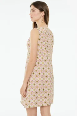 Vestido corto estampado geométrico