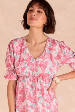 Vestido corto flores Cora