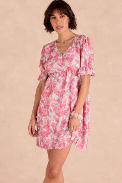 Vestido corto flores Cora