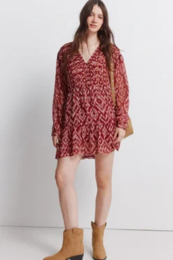 Vestido corto gasa lentejuelas