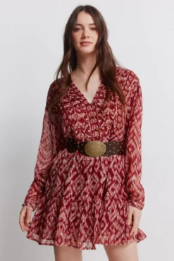 Vestido corto gasa lentejuelas