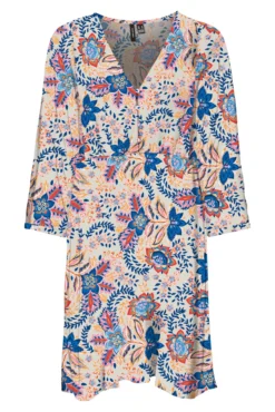 Vestido corto manga 3/4