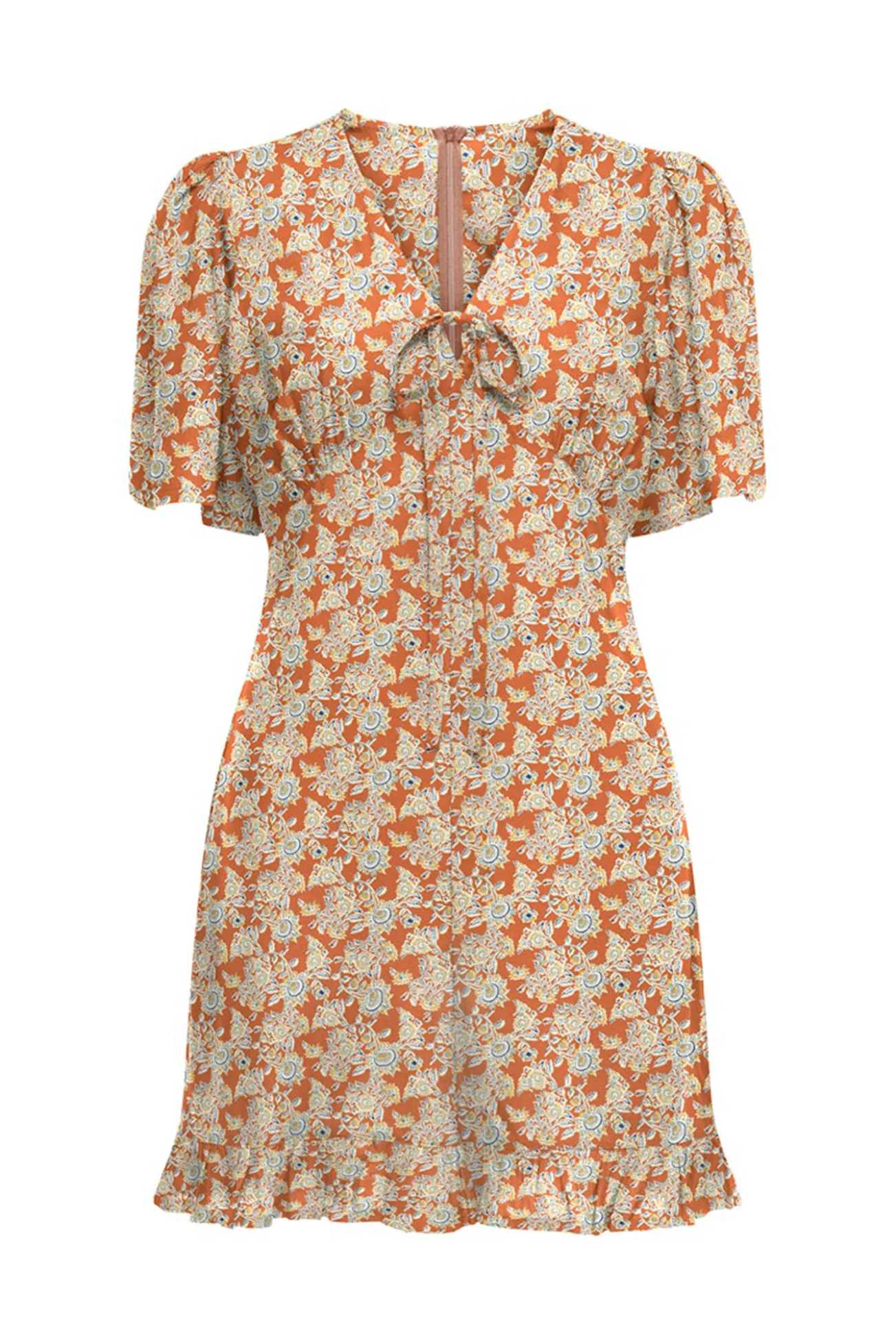 Vestido corto manga corta