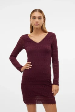 Vestido corto manga larga